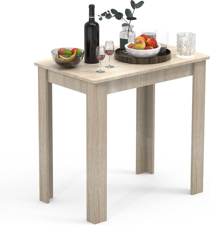 Houten eettafel - Keukentafel - Eten en werken - Stijlvol modern design - 80x50 cm - Sonoma eik