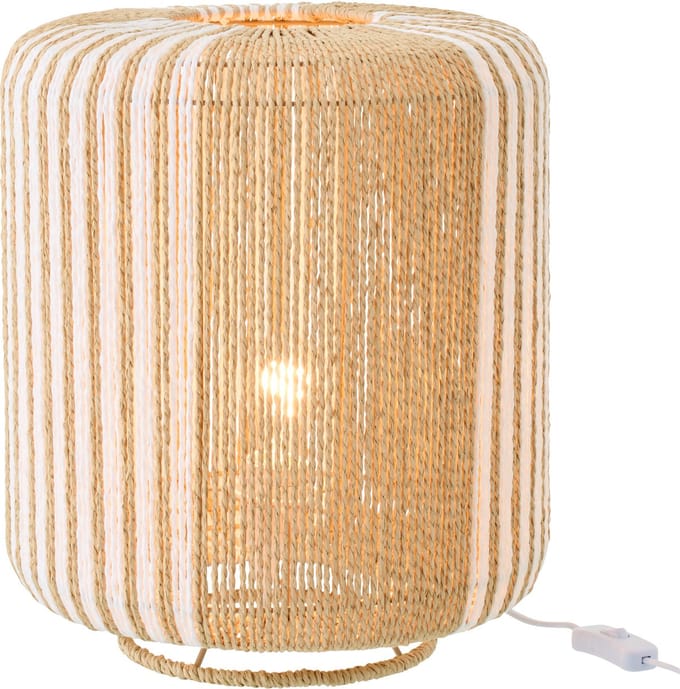 J-Line lamp Touw Cilinder - metaal - wit/naturel - small