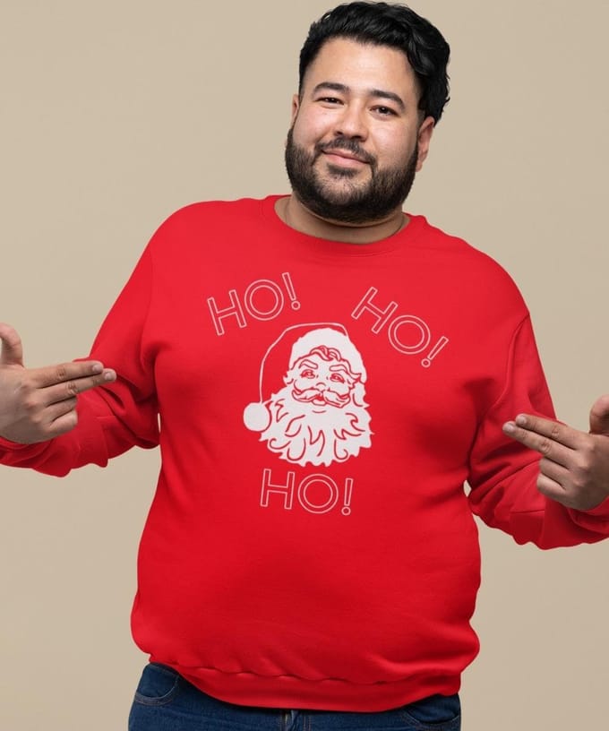 Foute Kersttrui Rood - Ho Ho Ho - Maat M - Kerstkleding voor dames & heren