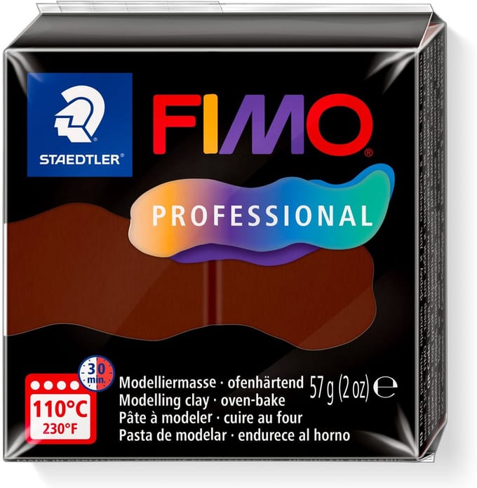 FIMO professional - ovenhardende boetseerklei - blok 57 gr - chocolade