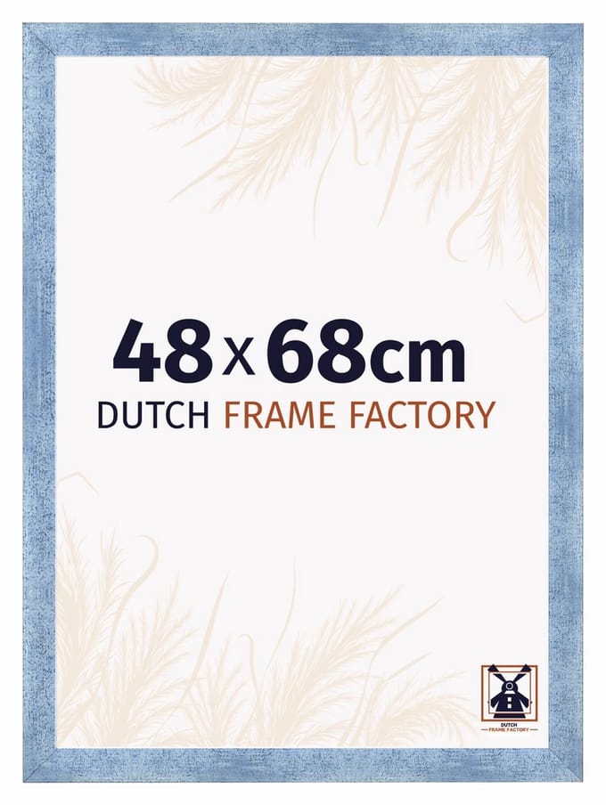 Fotolijst 48x68 cm - MDF - Helder Blauw Geveegd - Praag