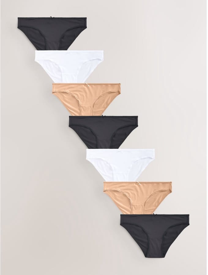 Next - Dames - Set van 7 slipjes van microvezels - Zwart