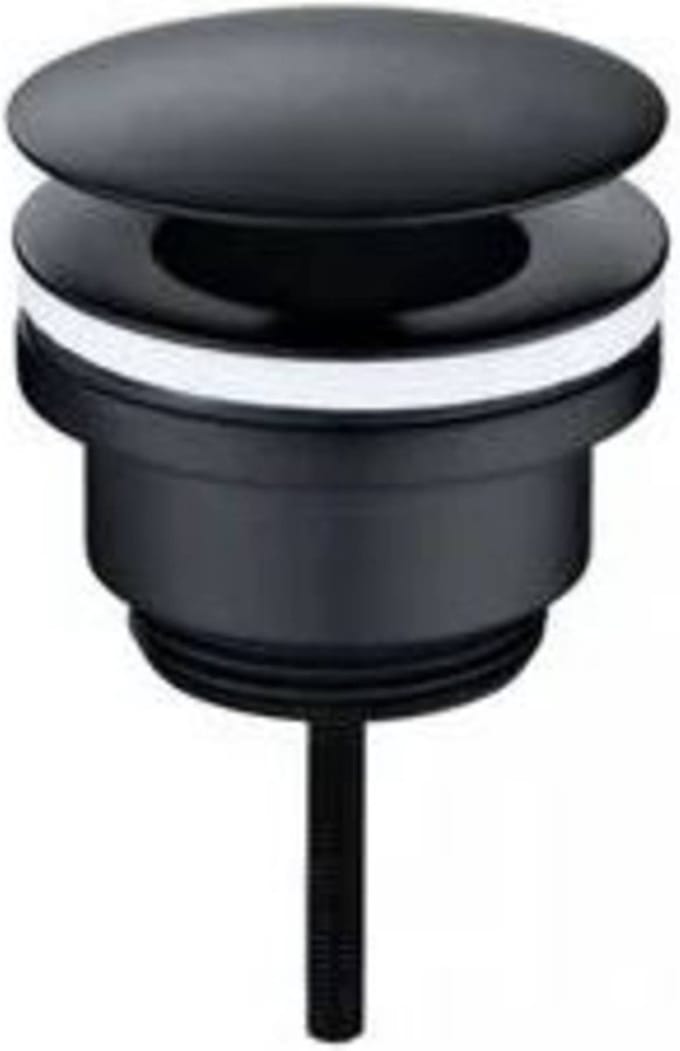 Saqu Solid Line wastafelplug niet afsluitbaar mat zwart