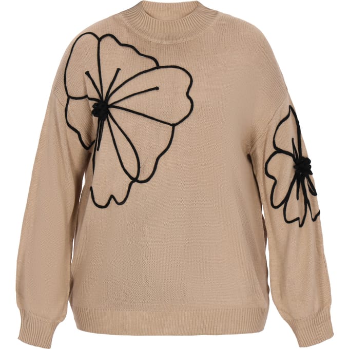 usha Plus Size Trui vrouwen bruin