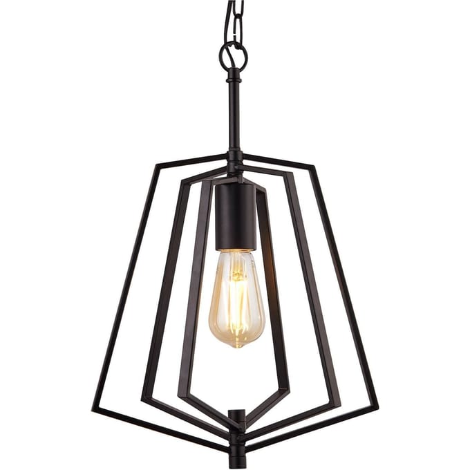 Searchlight Hanglamp Slinky, 1-lamp, zwart mat