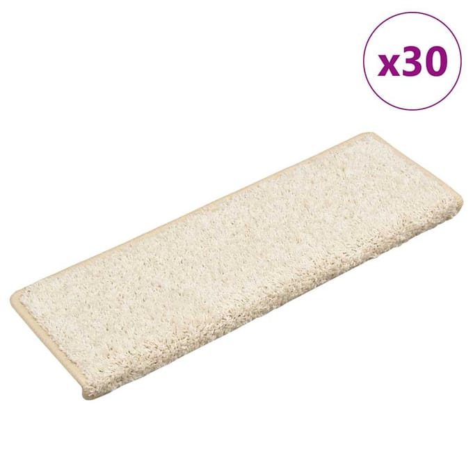vidaXL - Trapmatten - 30 - st - 65x21x4 - cm - Wit - Rechthoekige - Rand