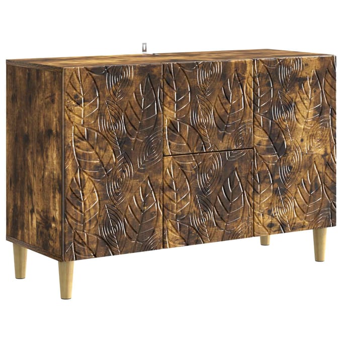 vidaXL - Dressoir - Gerookt - eiken - 89 - x - 34,5 - x - 60 - cm - Bewerkt - hout