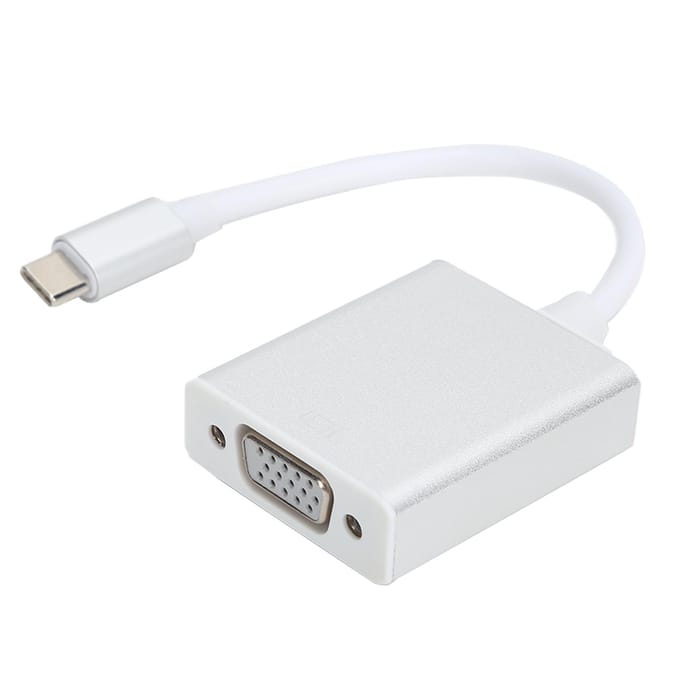 Type C naar VGA-adapter Zilver Compacte mannelijke naar vrouwelijke converter Compatibel met OS X