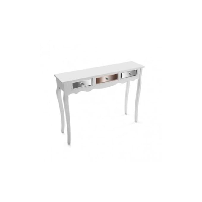 Console - VERSA - SPIEGEL - Wit - 3 lades - 106,5x25x80,5 cm wit