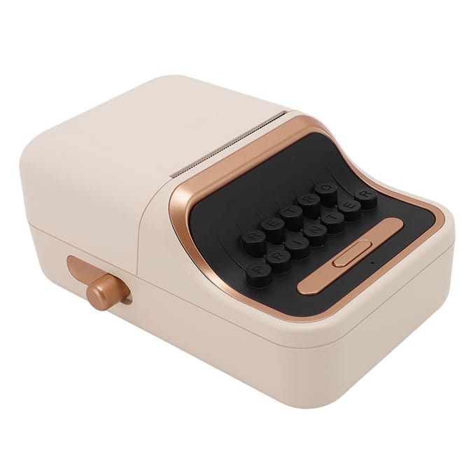 Imprimante d'étiquettes Bluetooth portable style vintage 30 à 52 mm Imprimante d'étiquettes thermique portable pour black