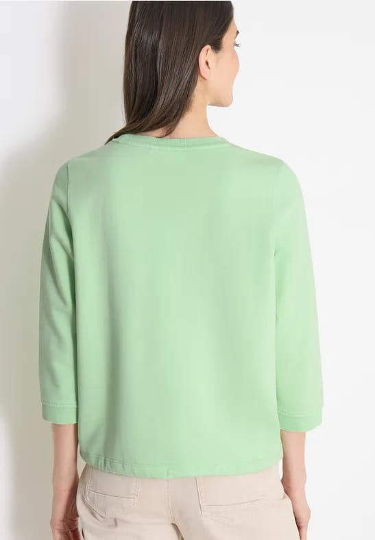 Sweater met 3/4 mouwen en trekkoord