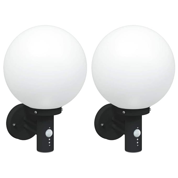 vidaXL Buiten Wandlamp 2 st Zwart 28 x 25 x 38 cm