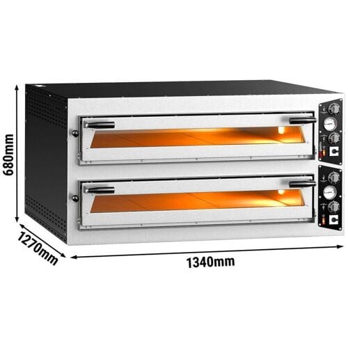 GGM Gastro Elektro Pizzaofen - 9+9x 35cm (Breit) - Manuell Zilver