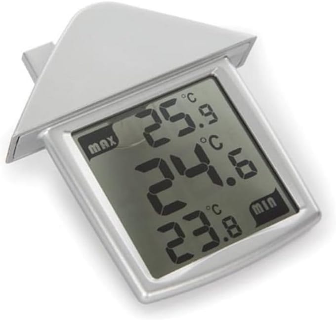 Transparante Buiten en Binnen Digitale Thermometer met Min/Max Geheugen