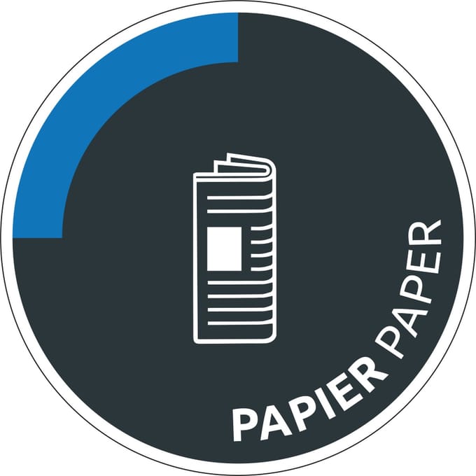Papier sticker - tweetalig 300 mm