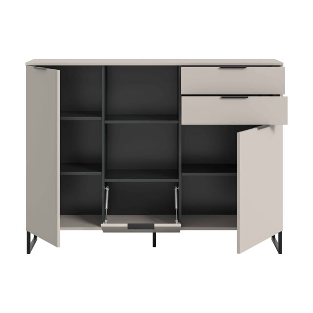 Noida highboard kasjmier NB zwart NB - 37x150x112cm