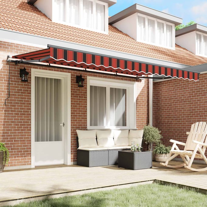vidaXL - Uitschuifbare - luifel - Oranje - 350 - x - 200 - cm - Stof