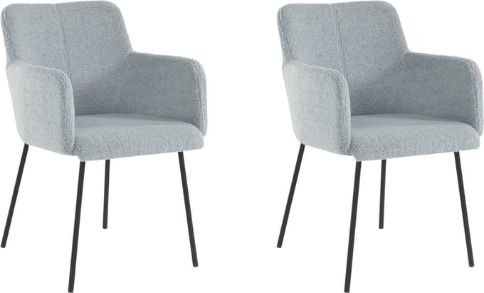 Jolie-Eetkamerstoel - Set van 2 - Grijs Teddy