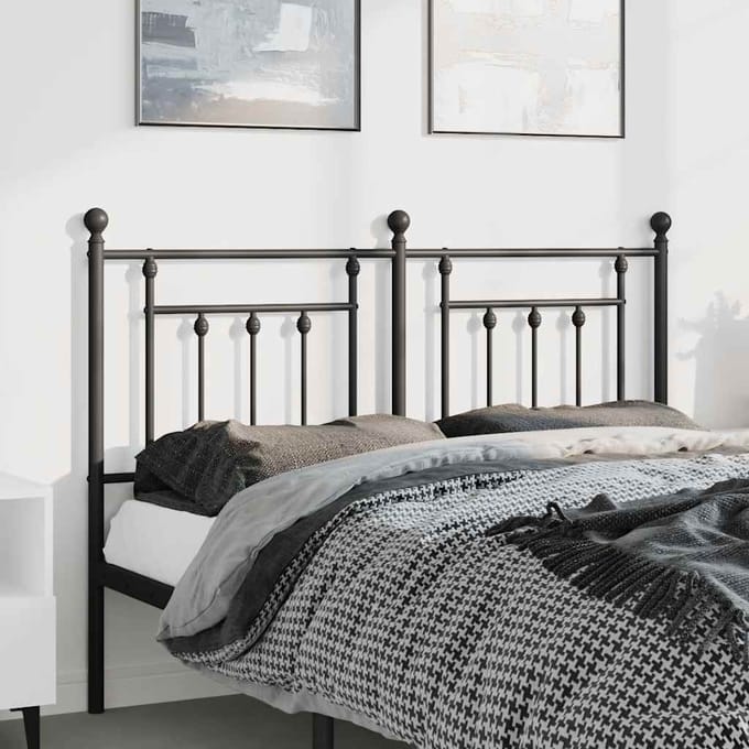 vidaXL - Vervangend - hoofdbord - 135 - cm - metaal - zwart