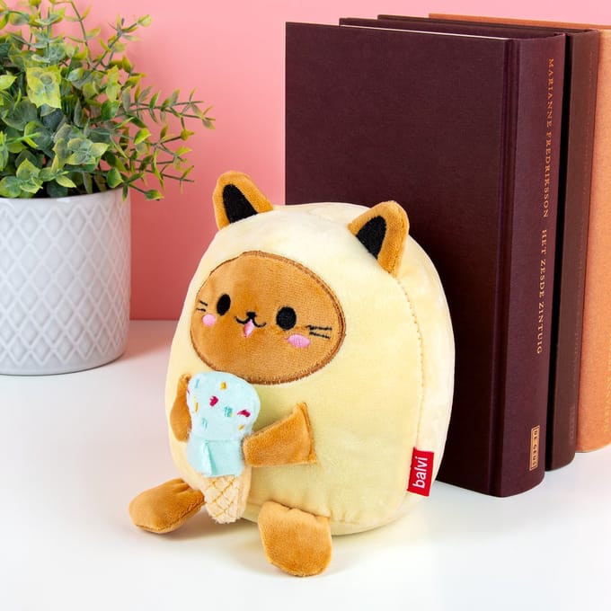 Kawaii Kat Boekensteun - Geel/ijsje van Balvi