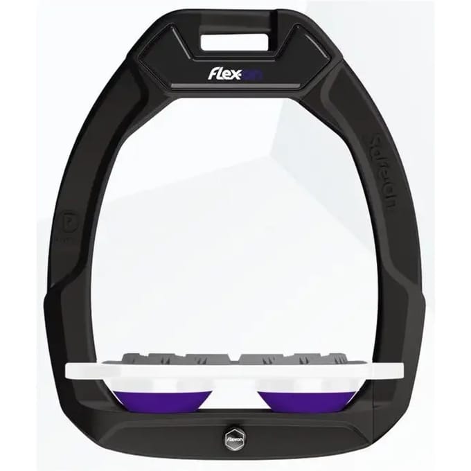 Veiligheidsstijgbeugels Plat Grip Zwart/Wit/Paarse Flex-On Safe-On