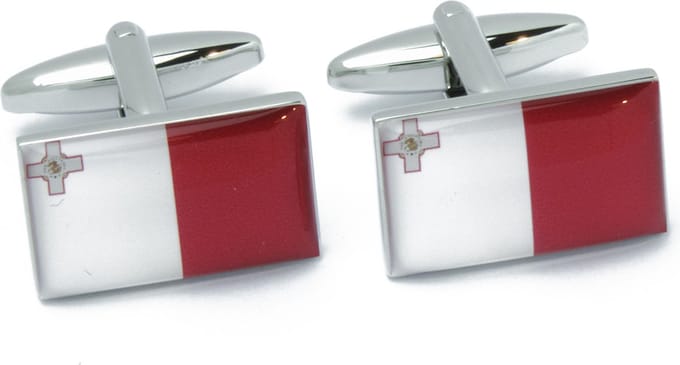 Manchetknopen - Maltese Vlag Malta Wit Rood