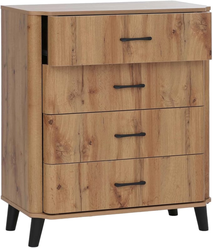 Commode MCW-P42, dressoir, 4 lades, MDF 92x80x40 cm ~ Wotan-eikenlook