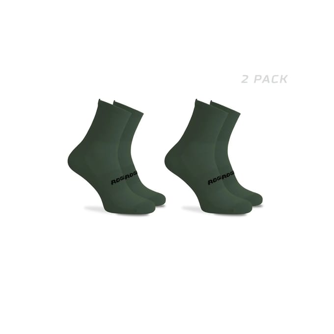 Rogelli Essential Dames en Heren 2 pack Fietssokken - Groen