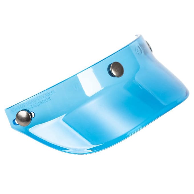 Visière Universelle à 3 Boutons Pression Relevable Coupe-Vent pour Casque de Moto Ouvert Blue