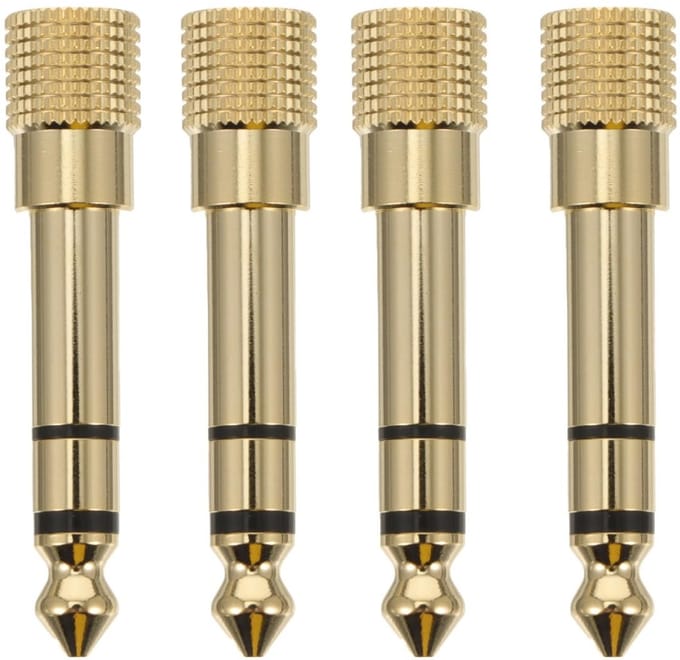 Supvox 4pcs Gold Plated Headset Adapter Set 6 3mm to 3 5mm Jack Converter Brass/Copper for AV Receivers