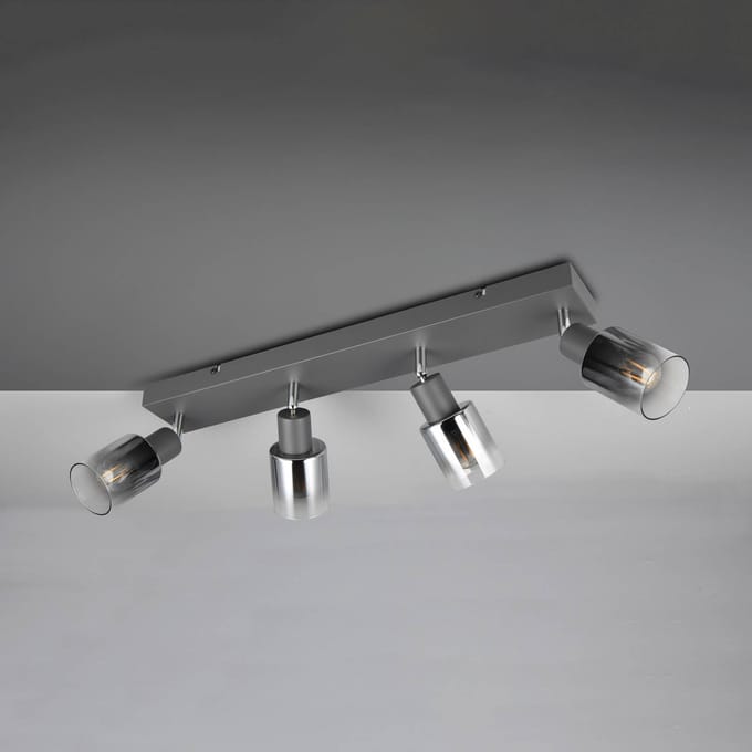 Reality Leuchten Cadiz plafondspot, 4-lamps, E14, antraciet