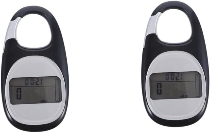 Stappenteller Set - Loopmeter Activiteitentracker - Dagelijkse Beweging Meten - 3D Stappentelling Technologie - 7.5x4x1.2cm - Wit