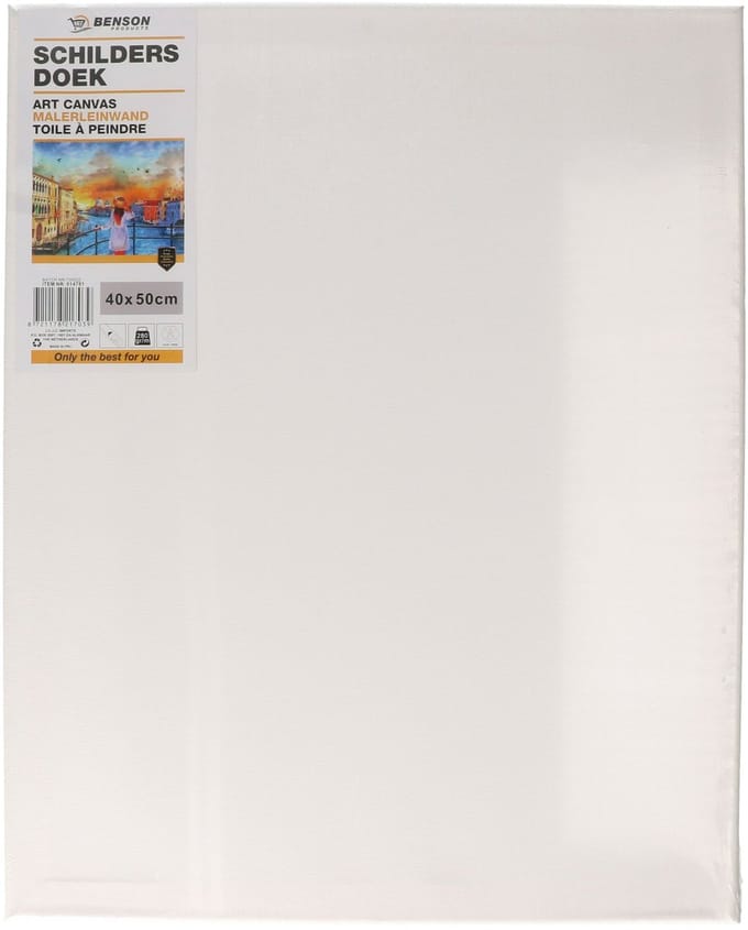 Benson Schildersdoek - 40 x 50 cm - blanco canvas - katoen - 280 grams