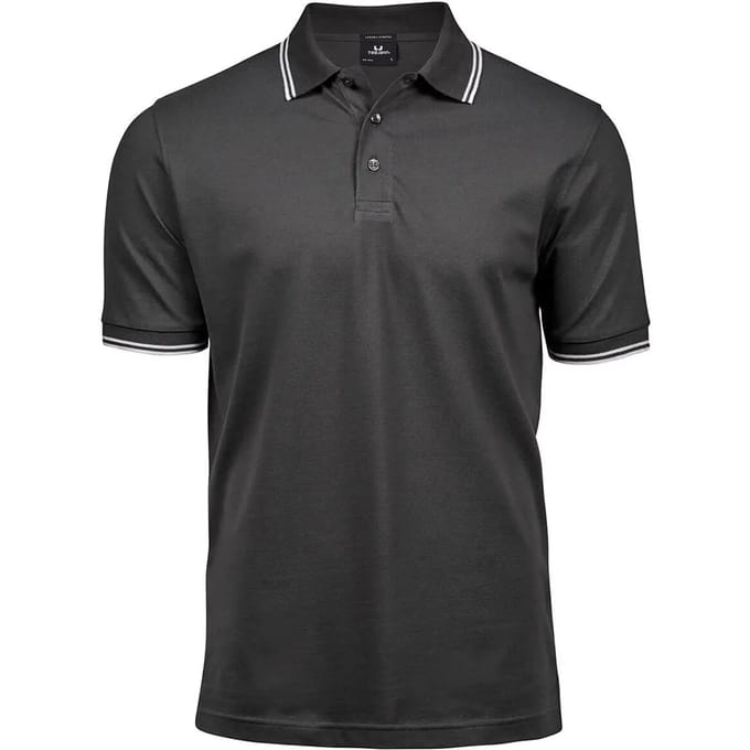 Tee Jays - Men´s Luxury Stripe Stretch Polo - Dark Grey (Solid) - S