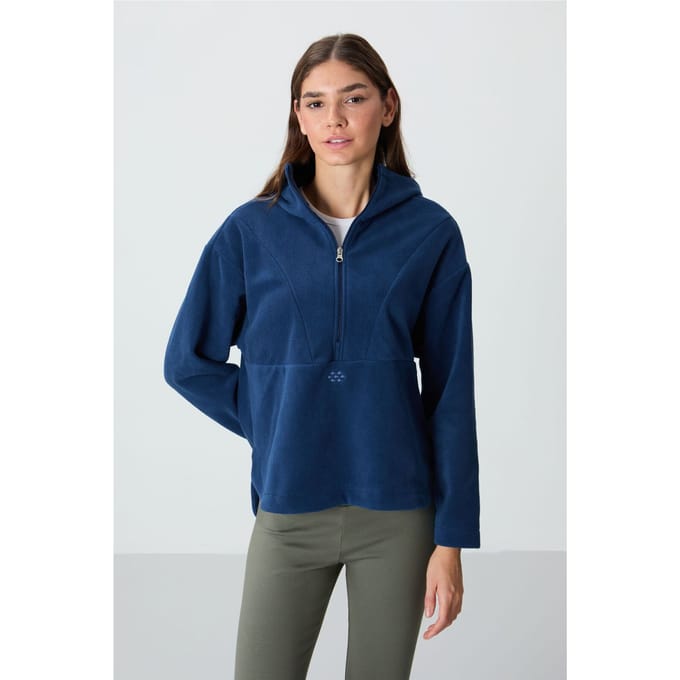 Oversized Pluche Half-zip Hoodie