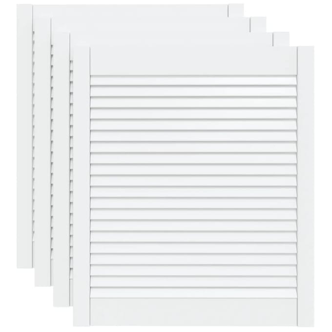 vidaXL - Kastdeuren - met - lamellen - 4 - st - 69x59,4 - cm - massief - grenenhout - wit