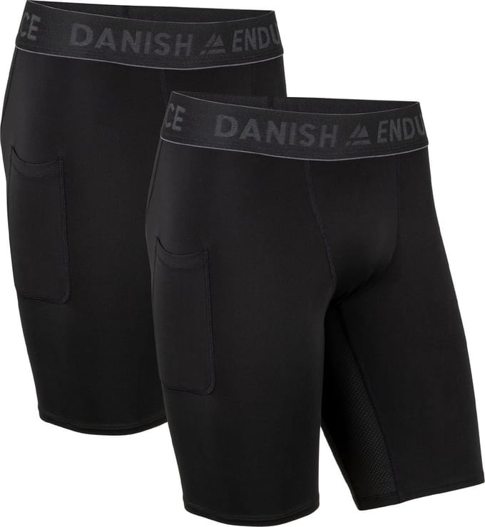 DANISH ENDURANCE Compressie Shorts - Hardloop Leggings Gym Sport & Workout - Heren - 2 Paar - M