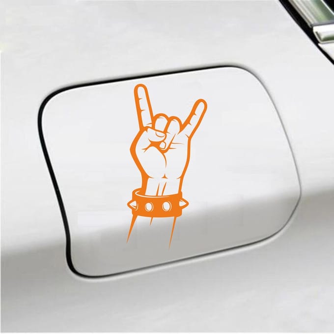 Bumpersticker - Rock N Roll - 16 X 10 - Oranje