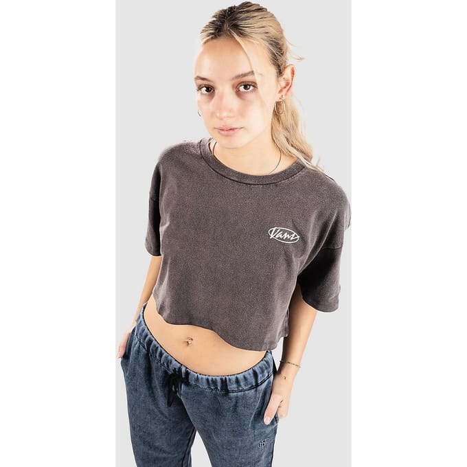 Vans Era Script Relaxed Crop T-Shirt zwart