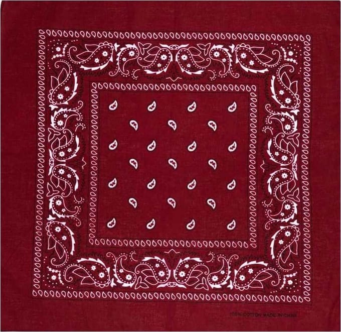 Bandana Zakdoek Paisley Bordeaux Rood