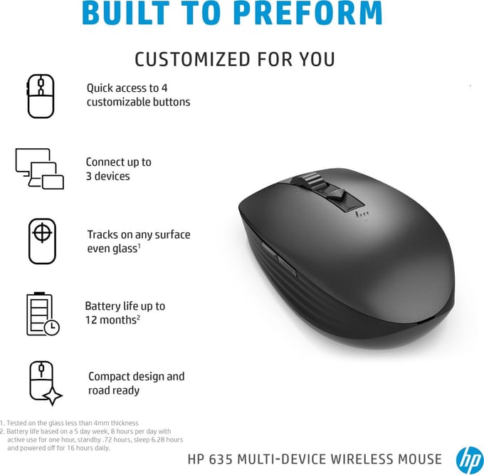 HP 635 draadloze muis voor meerdere apparaten Bluetooth