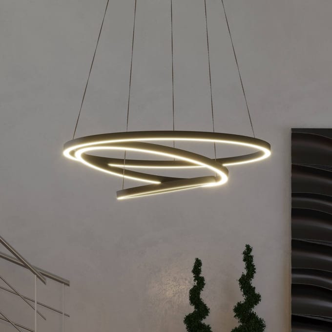 EGLO connect.z Lobinero-Z Smart Hanglamp - Ø 58 cm - Zwart/Wit - Instelbaar wit licht - Dimbaar - Zigbee