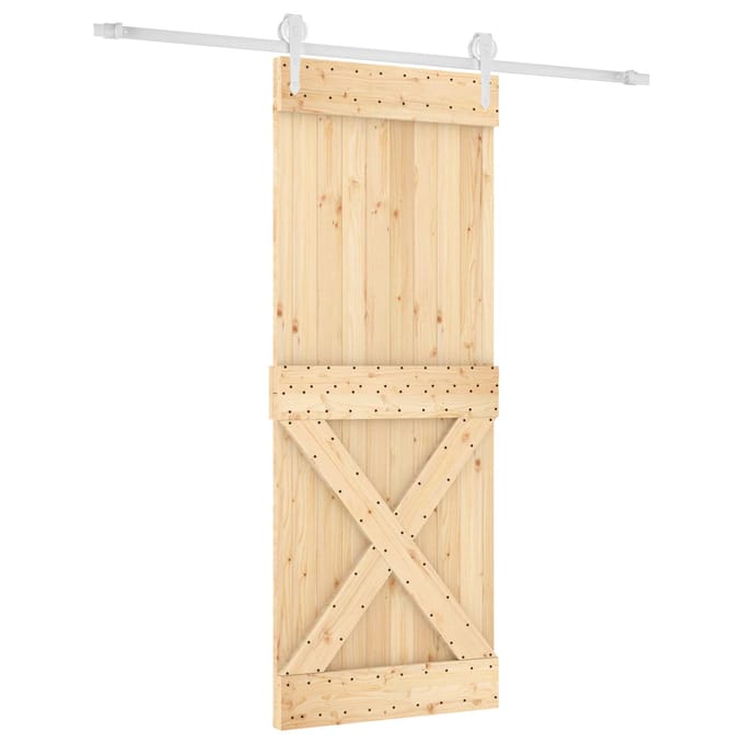 vidaXL - Schuifdeur - 80 - x - 210 - cm - Massief - Pine - Hout - (Onbehandeld)