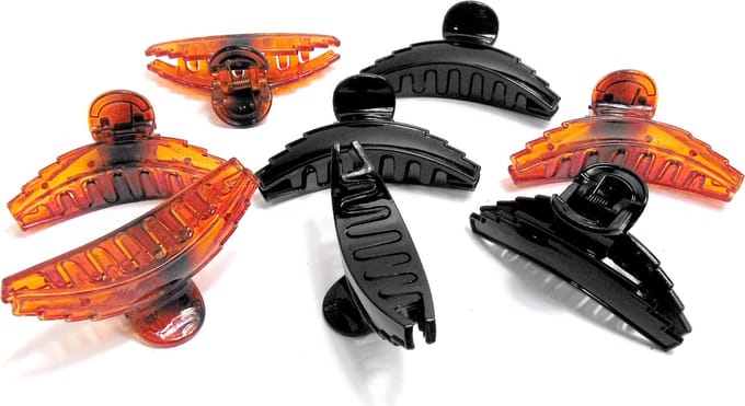8 haarklemmen 9 cm (4x zwart / 4x bruin)