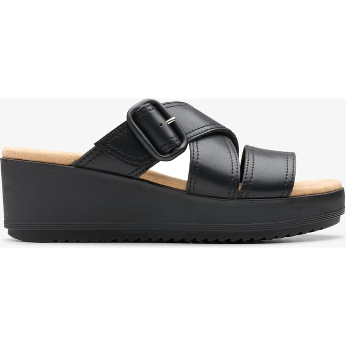 Wrenly Jane Zwarte Leren Sandalen