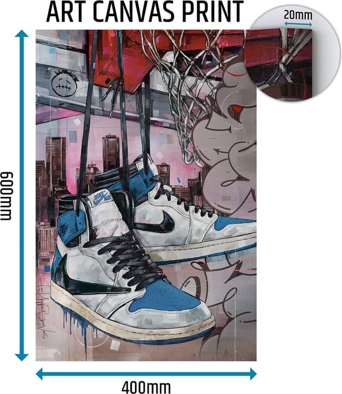 Sneaker canvas fragment high basket 40x60 cm
