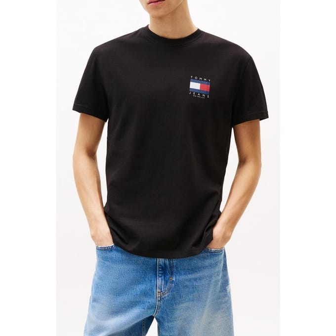 Tommy Hilfiger Tjm Regular Flag Graph T-shirt Black Größe: XXL | Basic T-Shirts Outlet | Herren | Schwarz