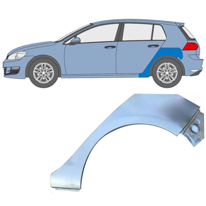 Reparatiepaneel achterspatbord voor Volkswagen Golf 7 2012- / Links