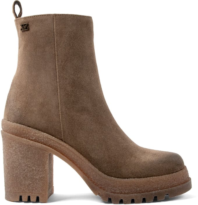 Lazamani - Rowan Dames Boots Suede Taupe - Maat 38