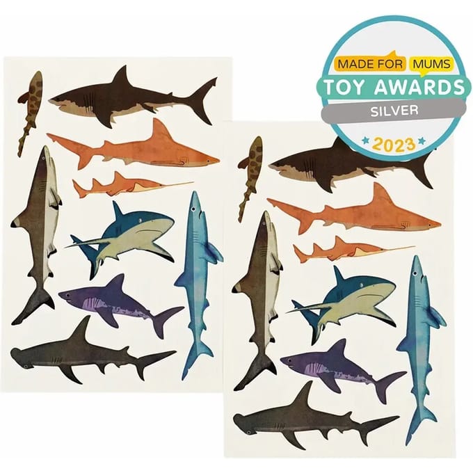 Tatoeage voor kinderen Rex London temporaires Requin (x2)